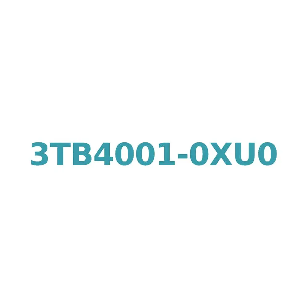 Siemens 3TB4001-0XU0 Contactor, AC 50 Hz, 240V Coil, 9A (4kW), 1NC Aux Contact, Size 0 Original Brand New 1 Siemens 3TB4001-0XU0 Contactor, AC 50 Hz, 240V Coil, 9A (4kW), 1NC Aux Contact, Size 0