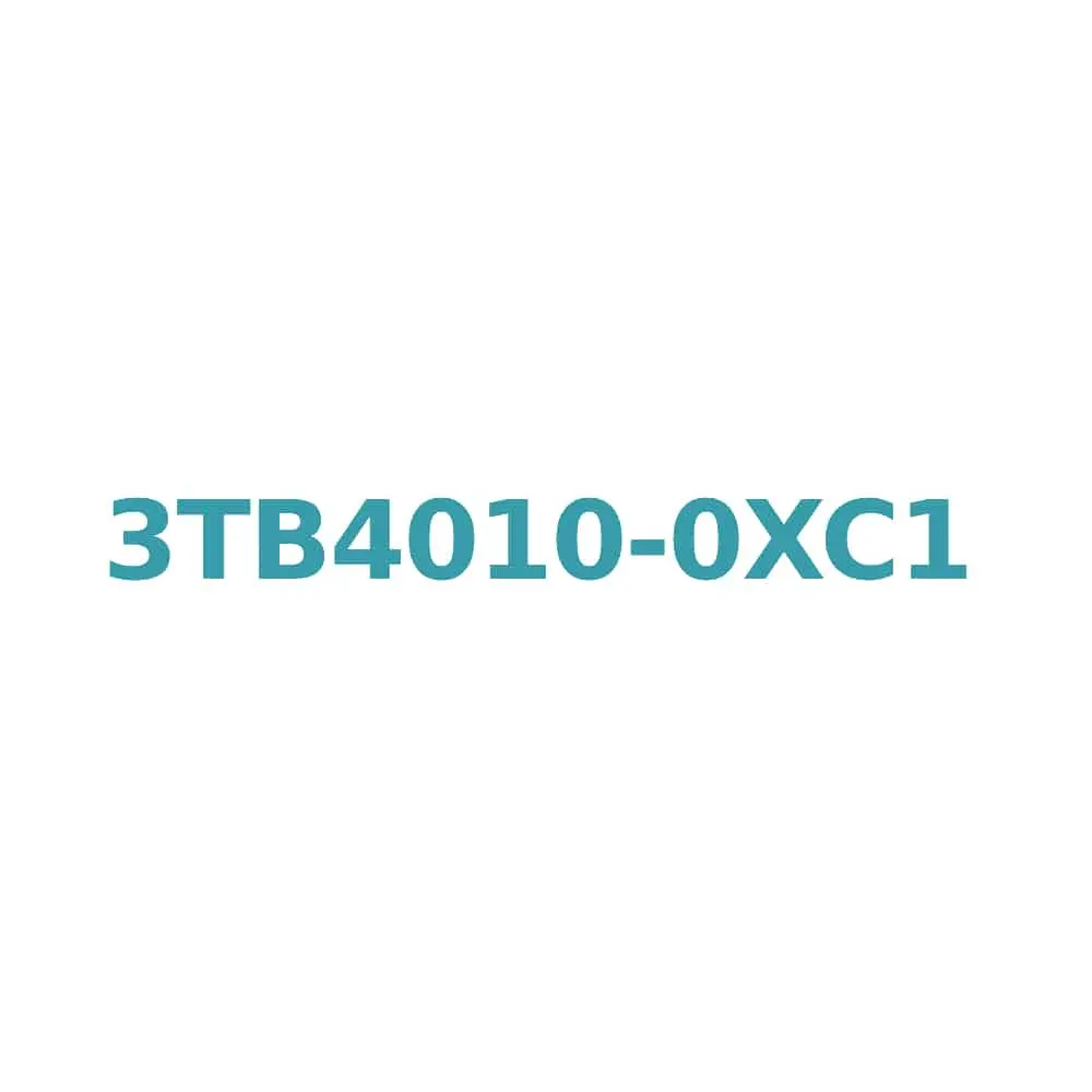 Siemens 3TB4010-0XC1 Contactor 24V AC, 9A, 4kW, Size 0, 1 NO Auxiliary, Screw Terminal Original Brand New 1 Siemens 3TB4010-0XC1 Contactor 24V AC, 9A, 4kW, Size 0, 1 NO Auxiliary, Screw Terminal