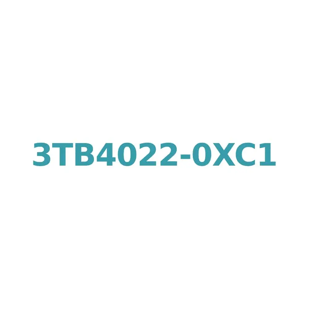 Siemens 3TB4022-0XC1 Contactor 24V AC, 9A, 4kW, 1 NO + 1 NC Auxiliary Contact Original Brand New 1 Siemens 3TB4022-0XC1 Contactor 24V AC, 9A, 4kW, 1 NO + 1 NC Auxiliary Contact