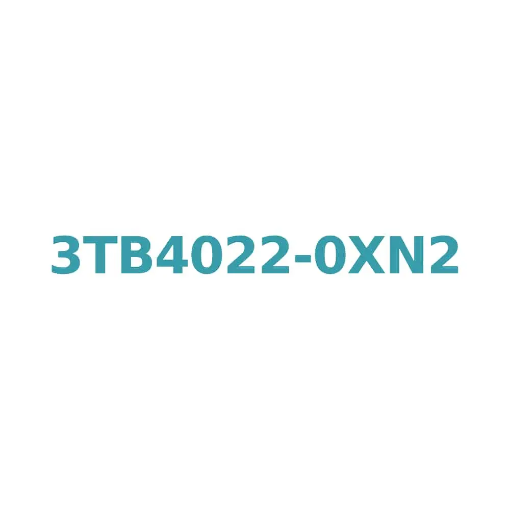 Siemens 3TB4022-0XN2 Contactor 9A, 4kW, 220V AC Coil (1 NO + 1 NC) Original Brand New 1 Siemens 3TB4022-0XN2 Contactor 9A, 4kW, 220V AC Coil (1 NO + 1 NC)