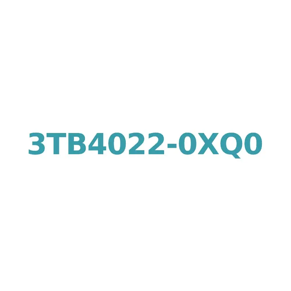 Siemens 3TB4022-0XQ0 Contactor 9A, 4kW, 400V AC3, 1NO + 1NC Aux Contacts, Size 0, Screw Connection Original Brand New 1 Siemens 3TB4022-0XQ0 Contactor 9A, 4kW, 400V AC3, 1NO + 1NC Aux Contacts, Size 0, Screw Connection
