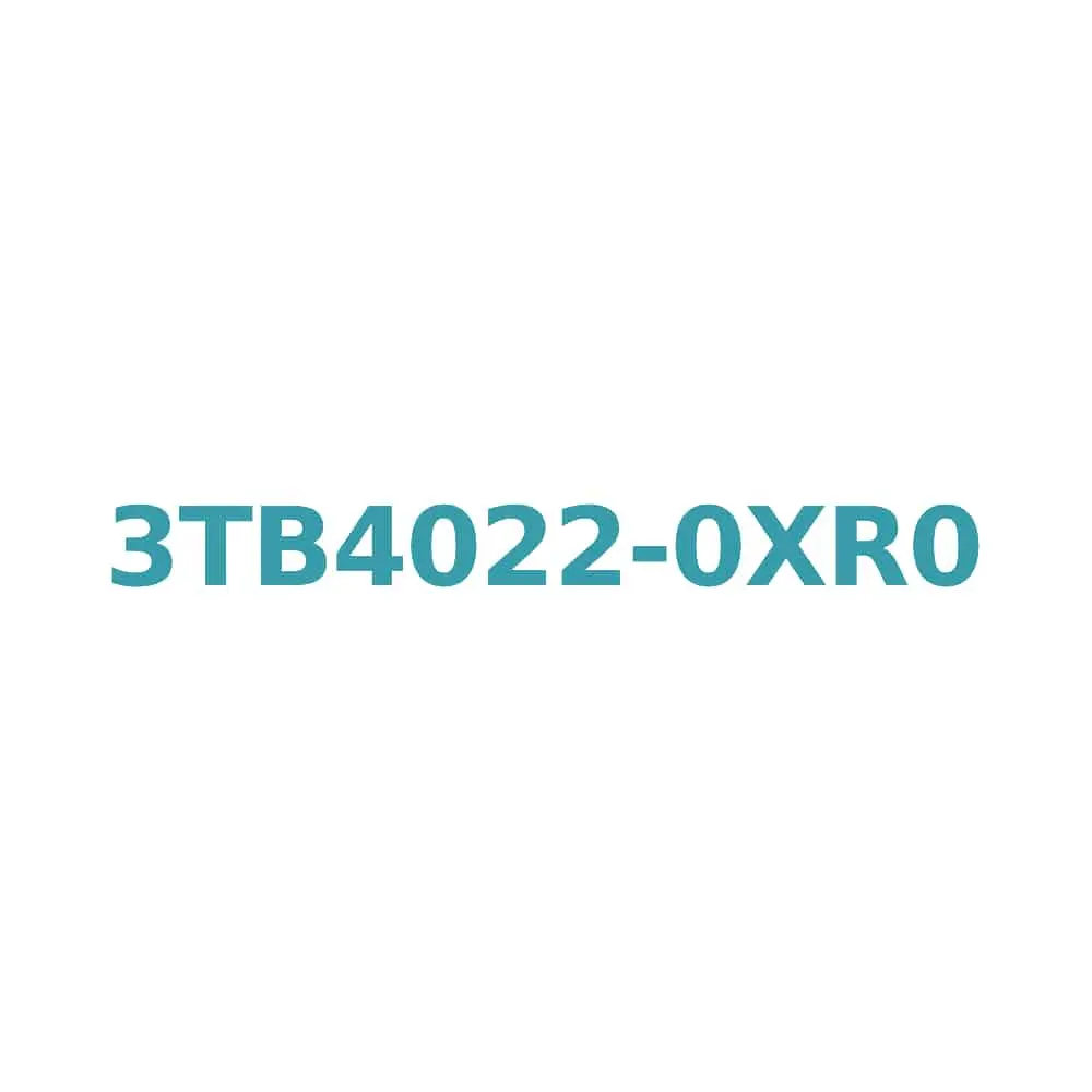 Siemens 3TB4022-0XR0 Contactor 415V AC, 9A, 4kW with 1 NO + 1 NC Auxiliary Contact Original Brand New 1 Siemens 3TB4022-0XR0 Contactor 415V AC, 9A, 4kW with 1 NO + 1 NC Auxiliary Contact