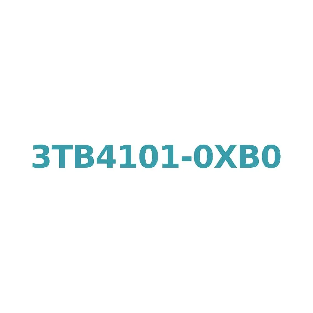 Siemens 3TB4101-0XB0 Contactor, 24V AC, 12A, 5.5 kW, 1 NC Aux, Size S0 Original Brand New 1 Siemens 3TB4101-0XB0 Contactor, 24V AC, 12A, 5.5 kW, 1 NC Aux, Size S0
