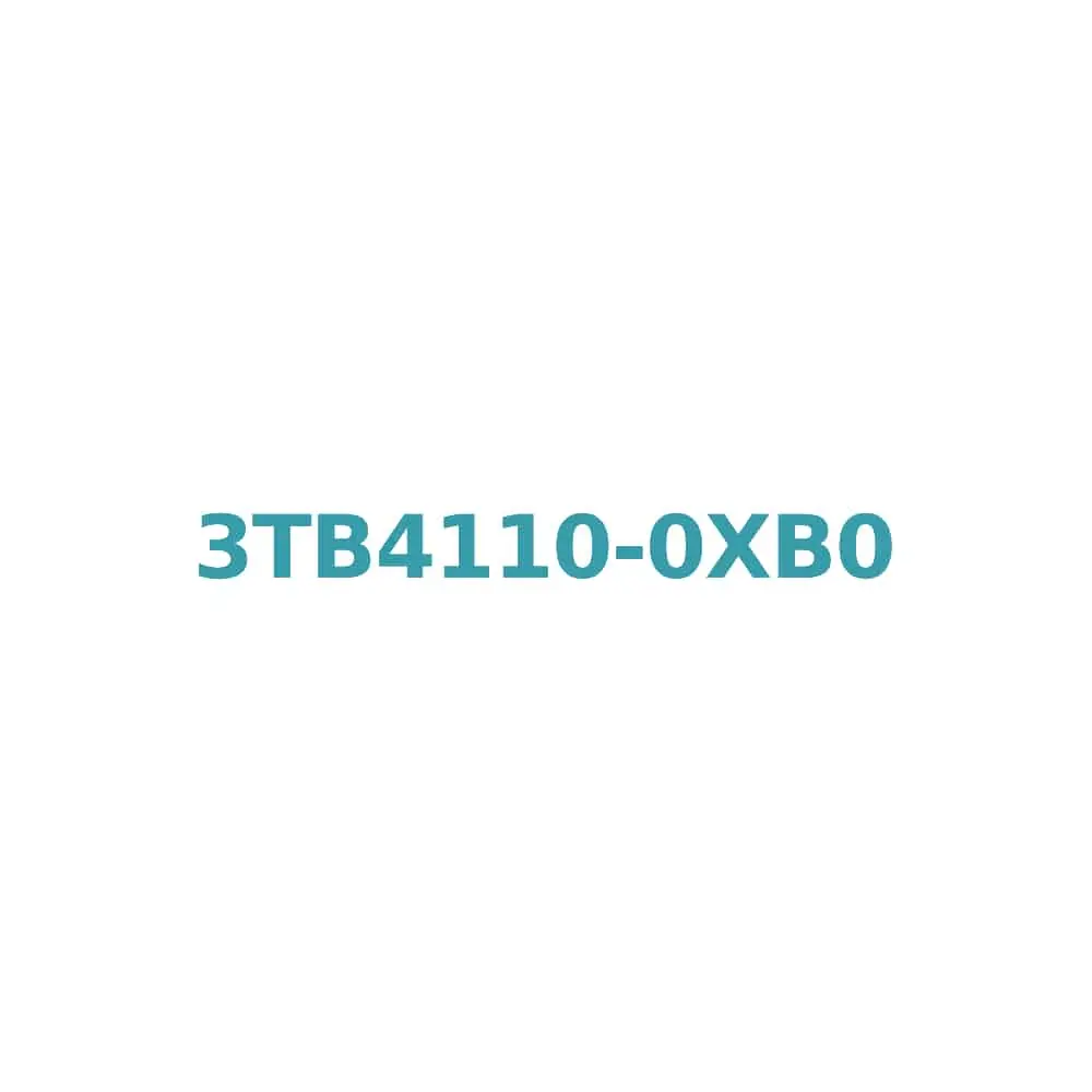 Siemens 3TB4110-0XB0 Contactor 12A, 5.5kW, 24V AC Coil, Size 0, 1NO Aux Original Brand New 1 Siemens 3TB4110-0XB0 Contactor 12A, 5.5kW, 24V AC Coil, Size 0, 1NO Aux