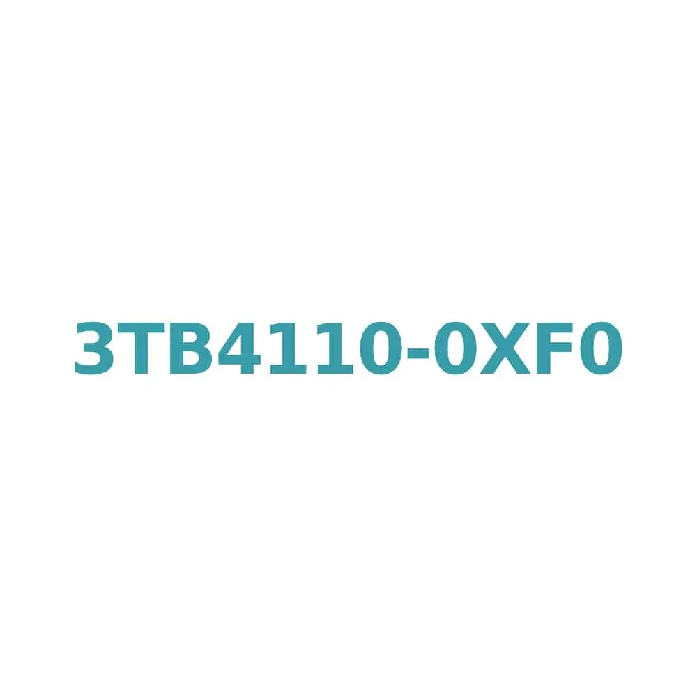 Siemens 3TB4110-0XF0 Contactor, AC 50Hz, 110V, 12A, 5.5kW, 1 NO Auxiliary Contact Original Brand New 1 Siemens 3TB4110-0XF0 Contactor, AC 50Hz, 110V, 12A, 5.5kW, 1 NO Auxiliary Contact