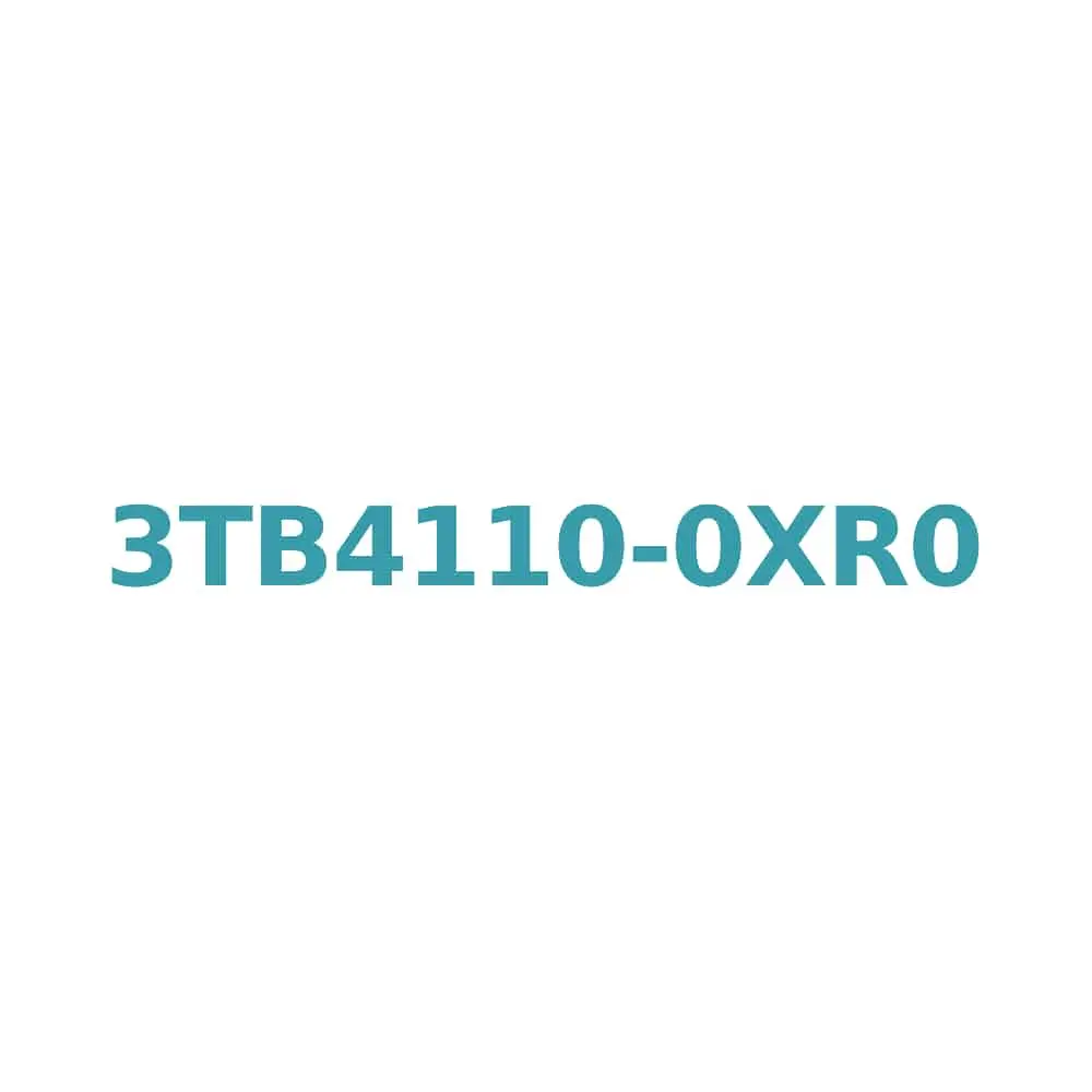 Siemens 3TB4110-0XR0 Contactor, 415V AC, 12A, 5.5kW, 1NO Aux, Screw Connection, Size 0 Original Brand New 1 Siemens 3TB4110-0XR0 Contactor, 415V AC, 12A, 5.5kW, 1NO Aux, Screw Connection, Size 0