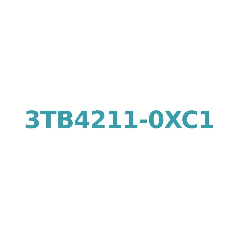 Siemens 3TB4211-0XC1 Contactor, 24V AC, 16A, 7.5kW, 1 NC Auxiliary, Size 1 Original Brand New 1 Siemens 3TB4211-0XC1 Contactor, 24V AC, 16A, 7.5kW, 1 NC Auxiliary, Size 1