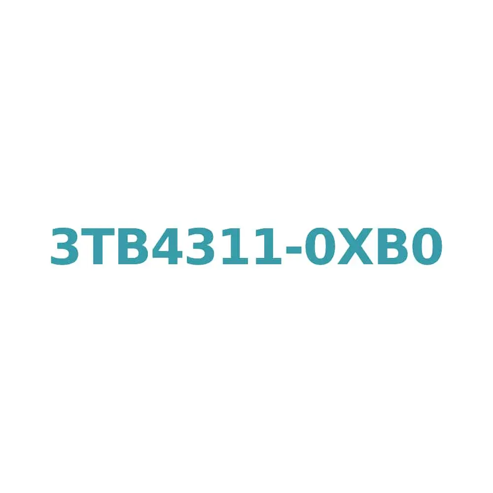 Siemens 3TB4311-0XB0 Contactor 22A, 11kW, 24V AC Coil, 1NC Auxiliary, Size 1 Original Brand New 1 Siemens 3TB4311-0XB0 Contactor 22A, 11kW, 24V AC Coil, 1NC Auxiliary, Size 1