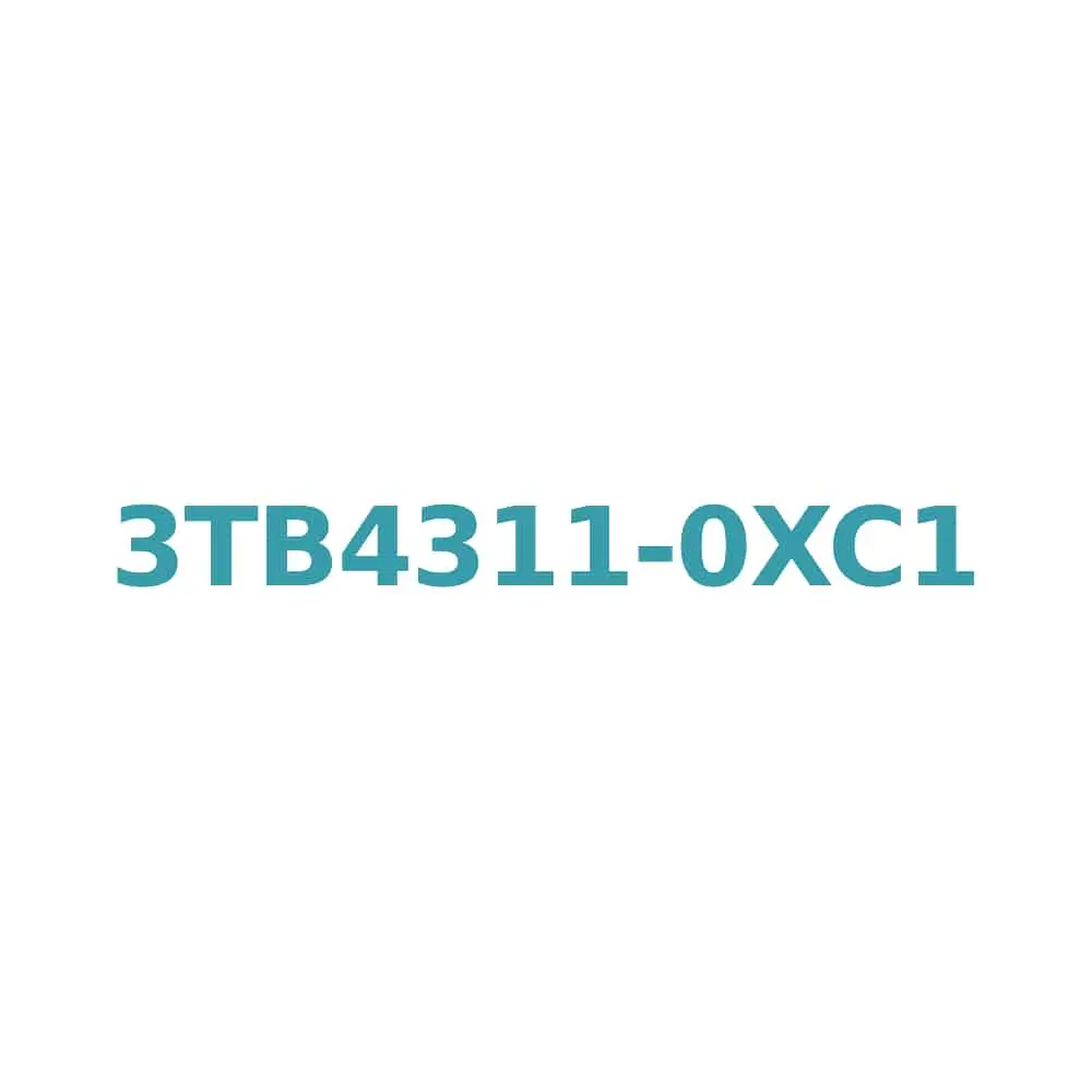 Siemens 3TB4311-0XC1 Contactor AC 60Hz, 24V, 22A, 11kW, Size 1 Original Brand New 1 Siemens 3TB4311-0XC1 Contactor AC 60Hz, 24V, 22A, 11kW, Size 1