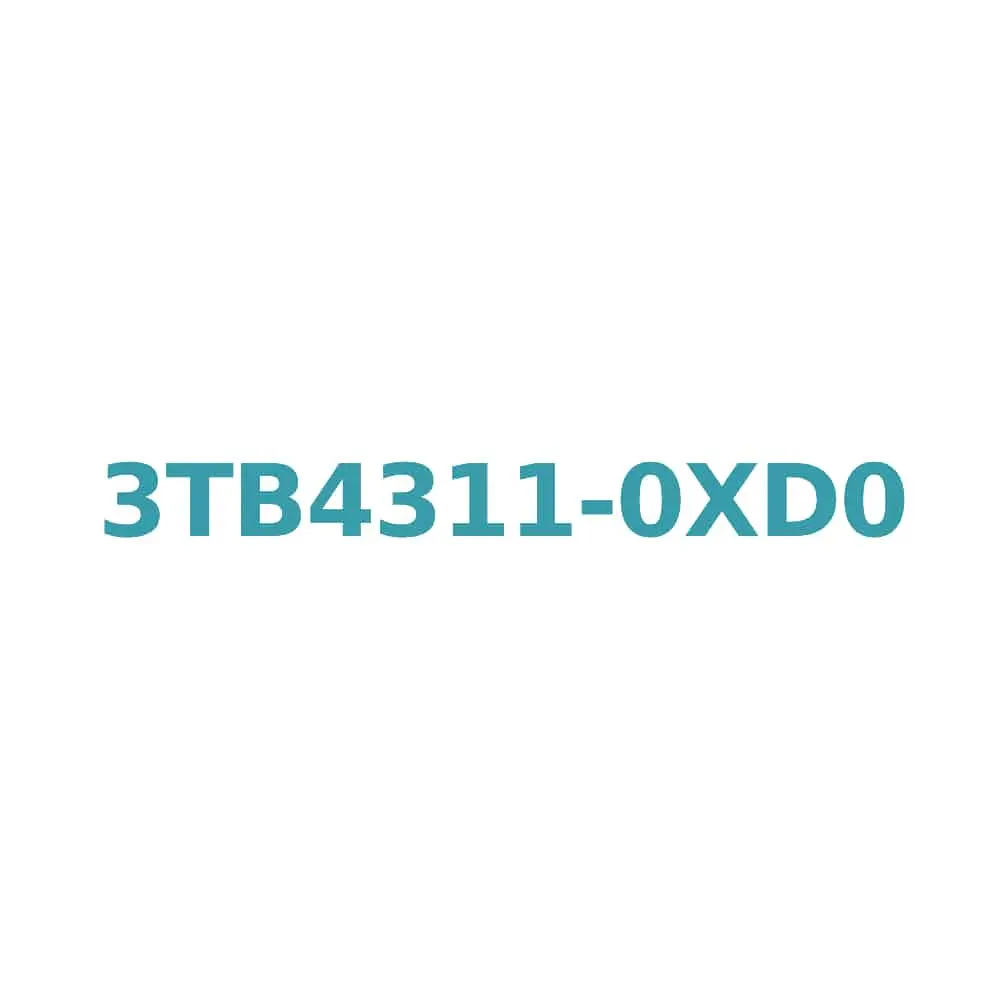 Siemens 3TB4311-0XD0 Contactor 42V AC, 22A, 11kW, 1NC Auxiliary Contact Original Brand New 1 Siemens 3TB4311-0XD0 Contactor 42V AC, 22A, 11kW, 1NC Auxiliary Contact