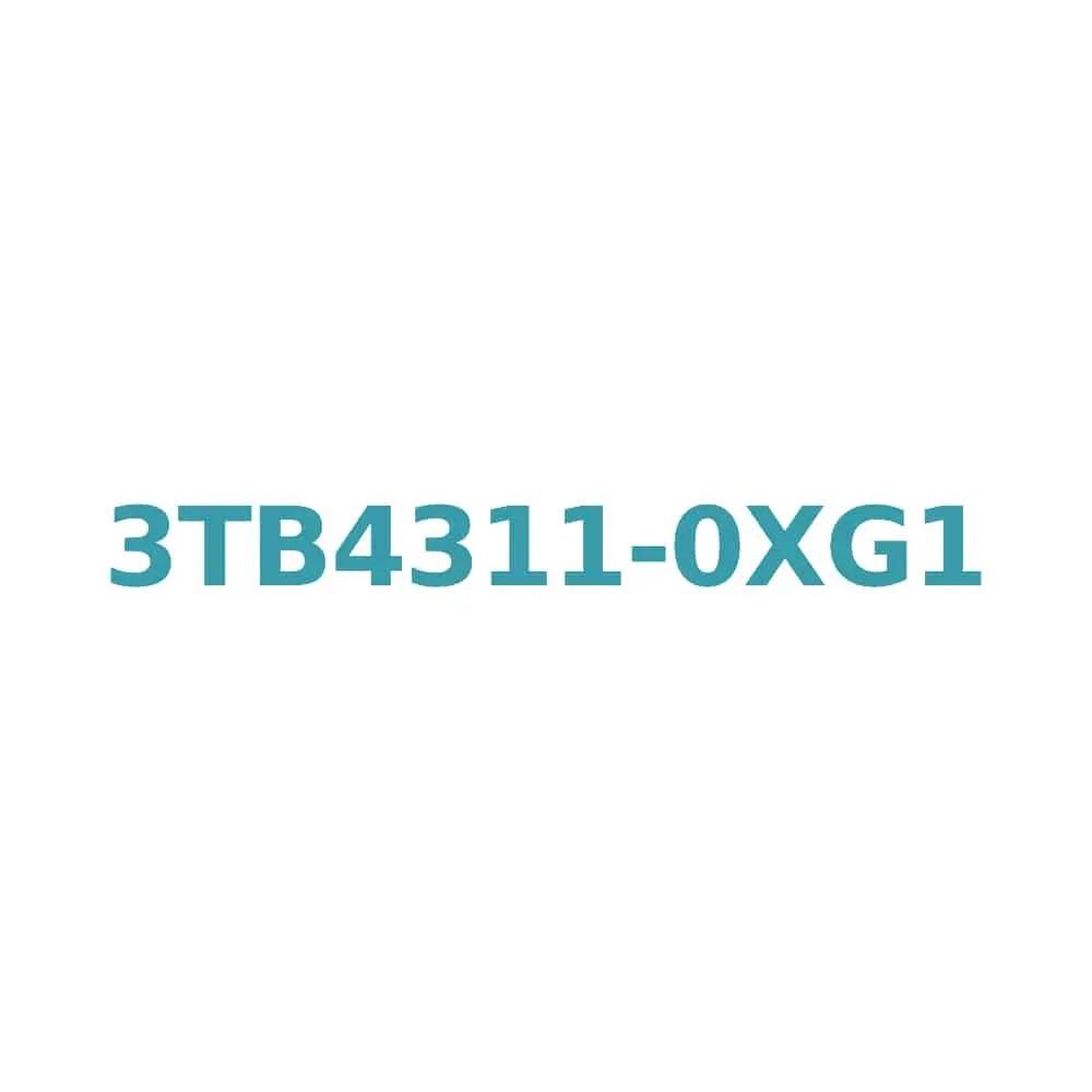 Siemens 3TB4311-0XG1 Contactor, 11kW, 22A, 110V AC, 1NC Auxiliary, Size 1, Screw Connection Original Brand New 1 Siemens 3TB4311-0XG1 Contactor, 11kW, 22A, 110V AC, 1NC Auxiliary, Size 1, Screw Connection