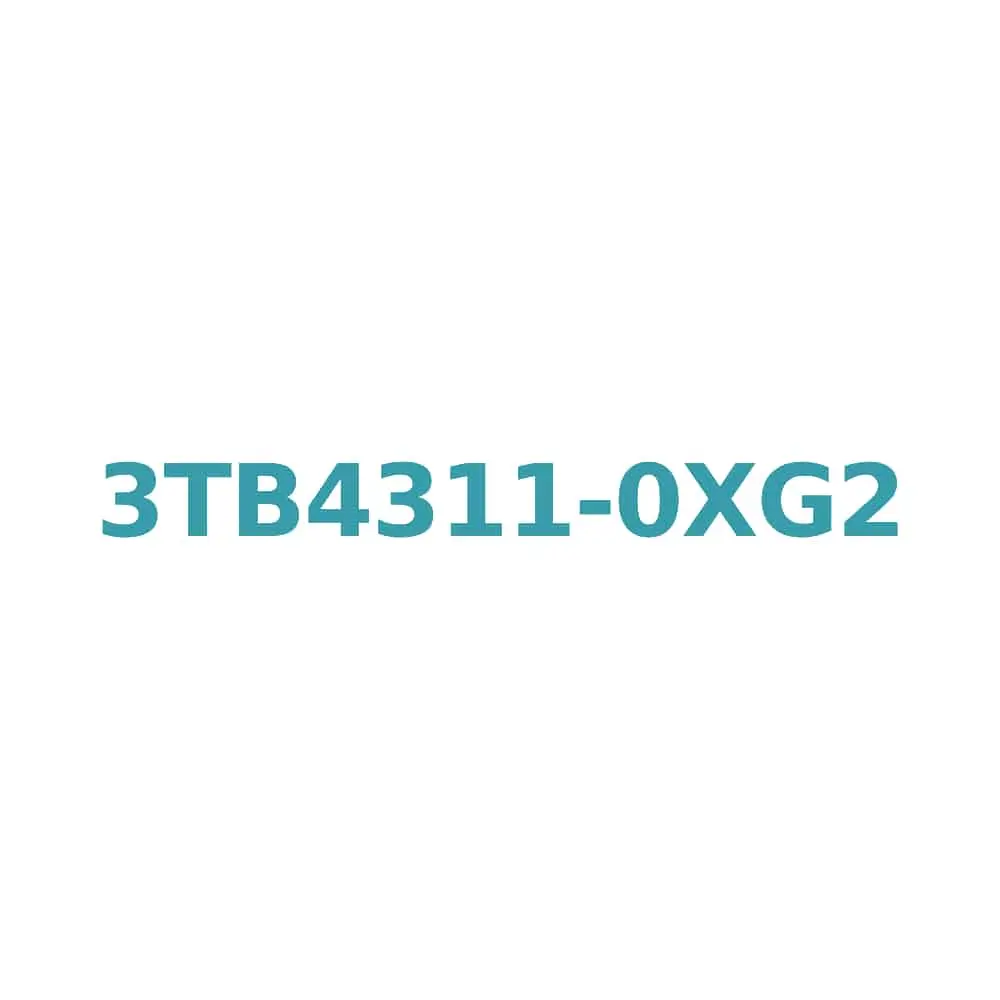 Siemens 3TB4311-0XG2 Contactor 110V AC, 22A, 11kW, 1 NC Contact, Size 1 Original Brand New 1 Siemens 3TB4311-0XG2 Contactor 110V AC, 22A, 11kW, 1 NC Contact, Size 1