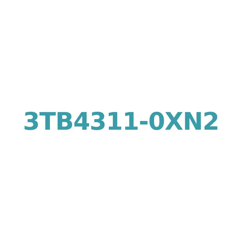 Siemens 3TB4311-0XN2 Contactor, AC 50/60 Hz, 220V, 22A, 11kW, 1 NC Aux Contact, Size 1, Screw Connection Original Brand New 1 Siemens 3TB4311-0XN2 Contactor, AC 50/60 Hz, 220V, 22A, 11kW, 1 NC Aux Contact, Size 1, Screw Connection