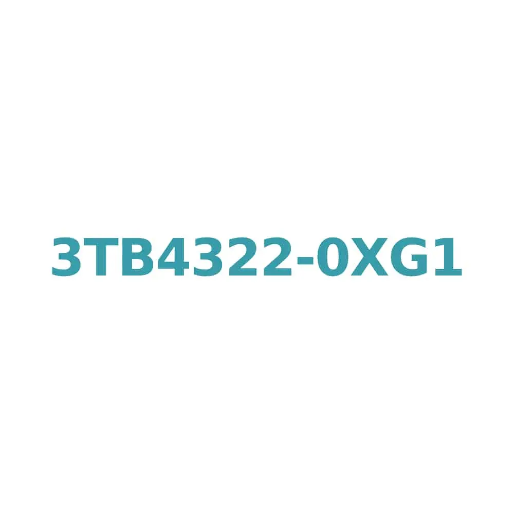 Siemens 3TB4322-0XG1 Contactor 110V AC, 60Hz, 22A, 11kW, with 1 NO + 1 NC Auxiliary Contact Original Brand New 1 Siemens 3TB4322-0XG1 Contactor 110V AC, 60Hz, 22A, 11kW, with 1 NO + 1 NC Auxiliary Contact