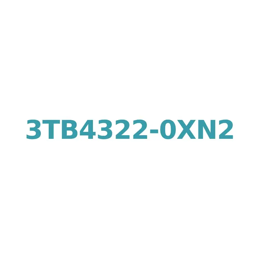 Siemens 3TB4322-0XN2 Contactor, 22A 11kW AC3, 220V AC Coil, 1NO+1NC Aux, Screw Connection, Size S2 Original Brand New 1 Siemens 3TB4322-0XN2 Contactor, 22A 11kW AC3, 220V AC Coil, 1NO+1NC Aux, Screw Connection, Size S2