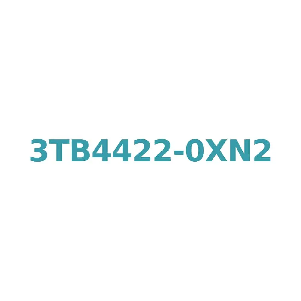 Siemens 3TB4422-0XN2 Contactor 32A, 15kW, 400V, AC-3, 1 NO + 1 NC, Size 2, Screw Connection Original Brand New 1 Siemens 3TB4422-0XN2 Contactor 32A, 15kW, 400V, AC-3, 1 NO + 1 NC, Size 2, Screw Connection