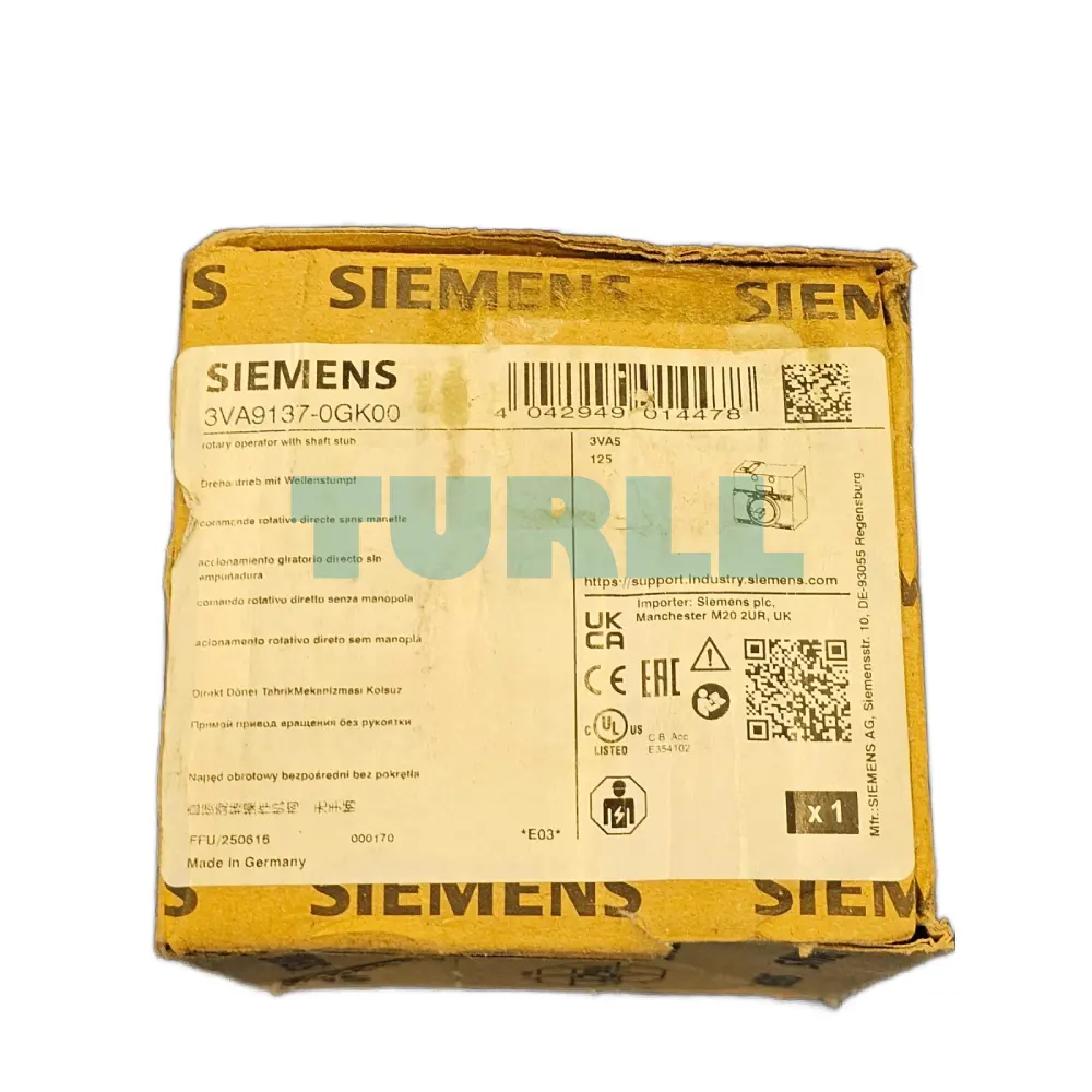 Siemens 3VA9137-0GK00 Rotary Operator with Shaft Stub for 3VA51, 8UC Retrofit Accessory