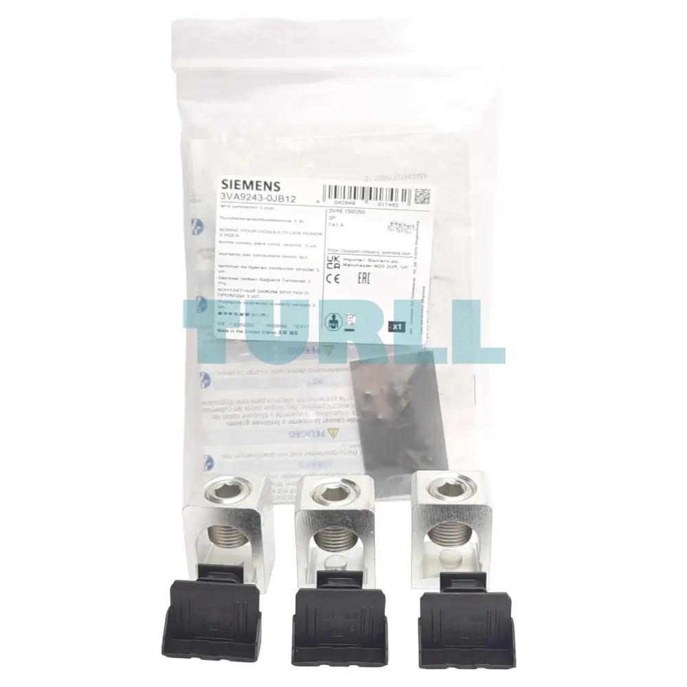 Siemens 3VA9243-0JB12 Wire Connector TA1.4 (6 AWG...350 kcmil), Set of 3