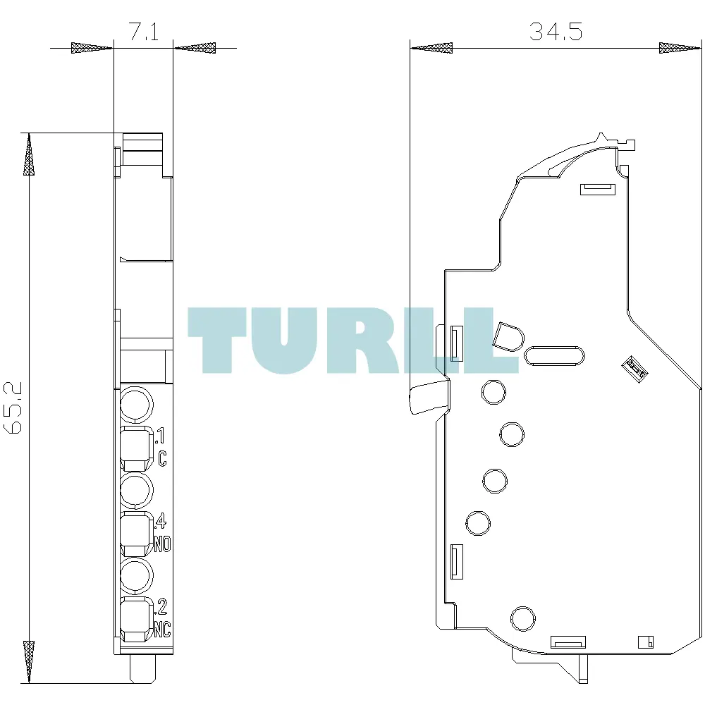 Siemens 3VA9978-0AA12 Auxiliary Switch, Type HQ (7mm) Changeover Contacts for 3VA4/5/6 Series
