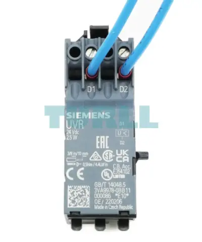 Siemens 3VA9978-0BB11 Undervoltage Release (UVR), 24V DC Accessory for 3VA4/5/6 MCCB
