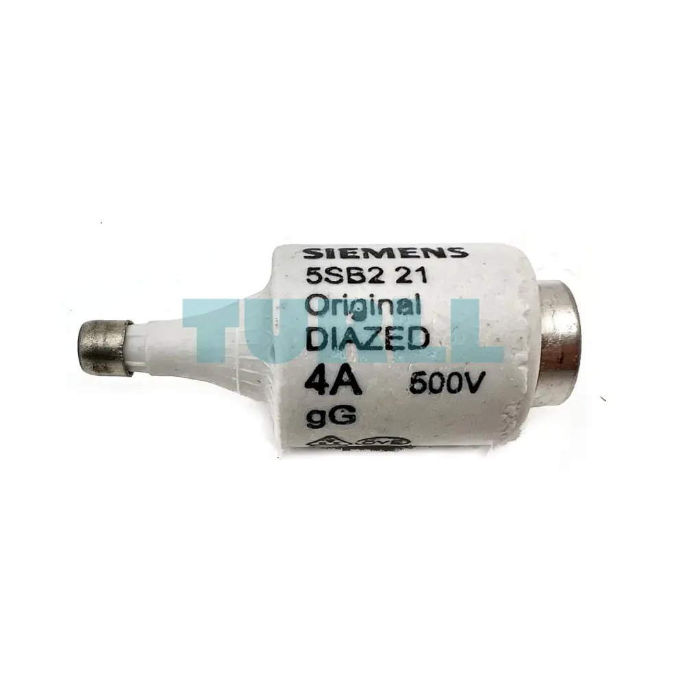 Siemens 5SB221 DIAZED Fuse Link, 500V, 4A, gG Class, Size DII, E27 Base