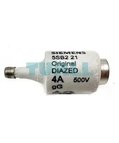 Siemens 5SB221 DIAZED Fuse Link, 500V, 4A, gG Class, Size DII, E27 Base