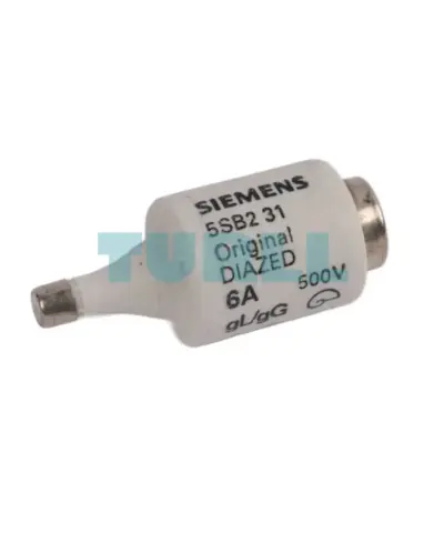 Siemens 5SB231 DIAZED Fuse Link, Size DII E27, 6A, 500V, gG Protection