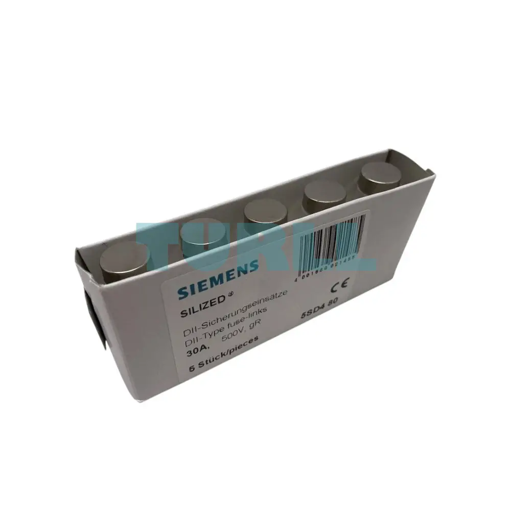 Siemens 5SD480 SILIZED Fuse Link, 500V, 30A, Quick-Acting, Size DI