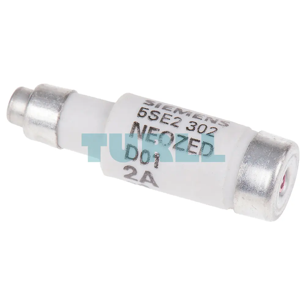 Siemens 5SE2302 NEOZED Fuse-Link, D01 Size, 2A, gG, 400V AC / 250V DC