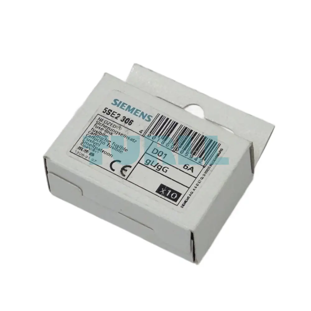 Siemens 5SE2306 NEOZED Fuse-Link, Size D01, 6A, gG Application, 400V AC / 250V DC