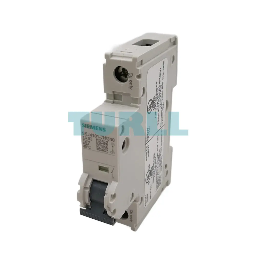 Siemens 5SJ4101-7HG40 Miniature Circuit Breaker 1-Pole, 1A, 240V, 14kA, Type C Trip Curve