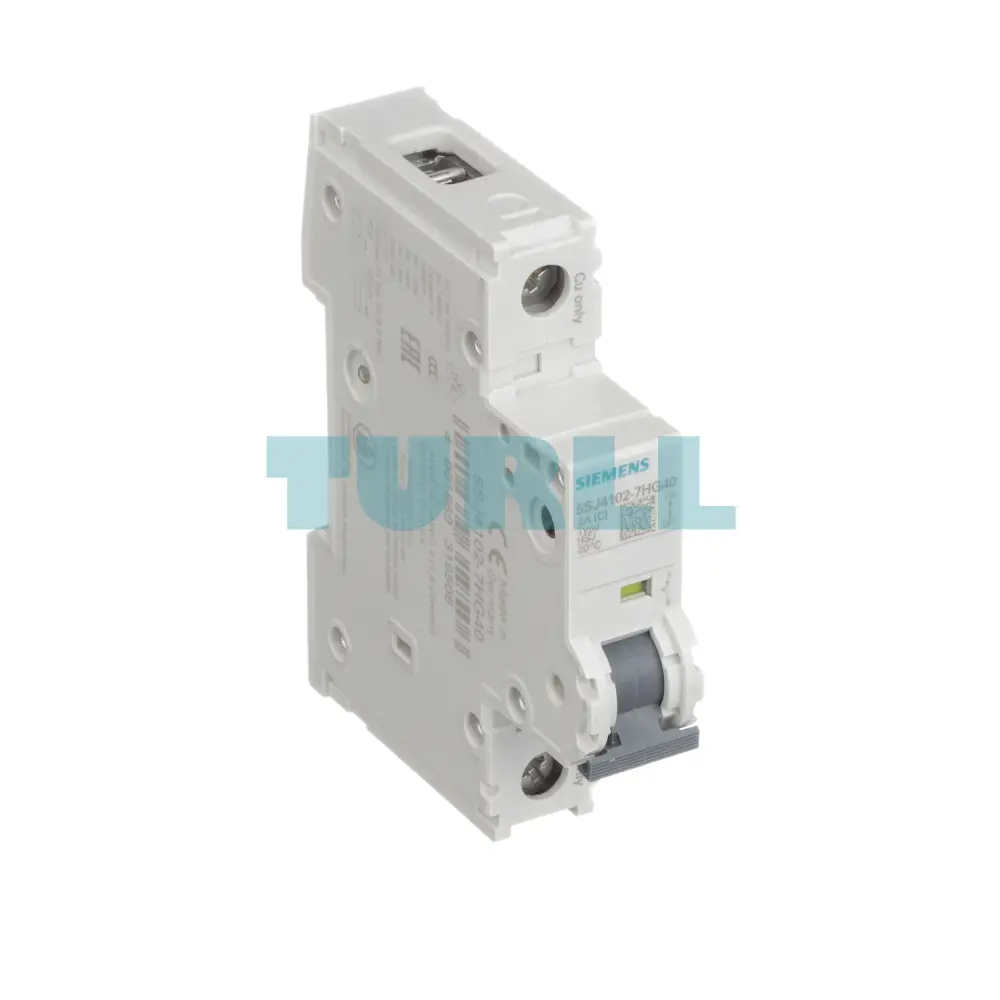 Siemens 5SJ4102-7HG40 Miniature Circuit Breaker 240V 14kA, 1-Pole, C Curve, 2A, UL 489