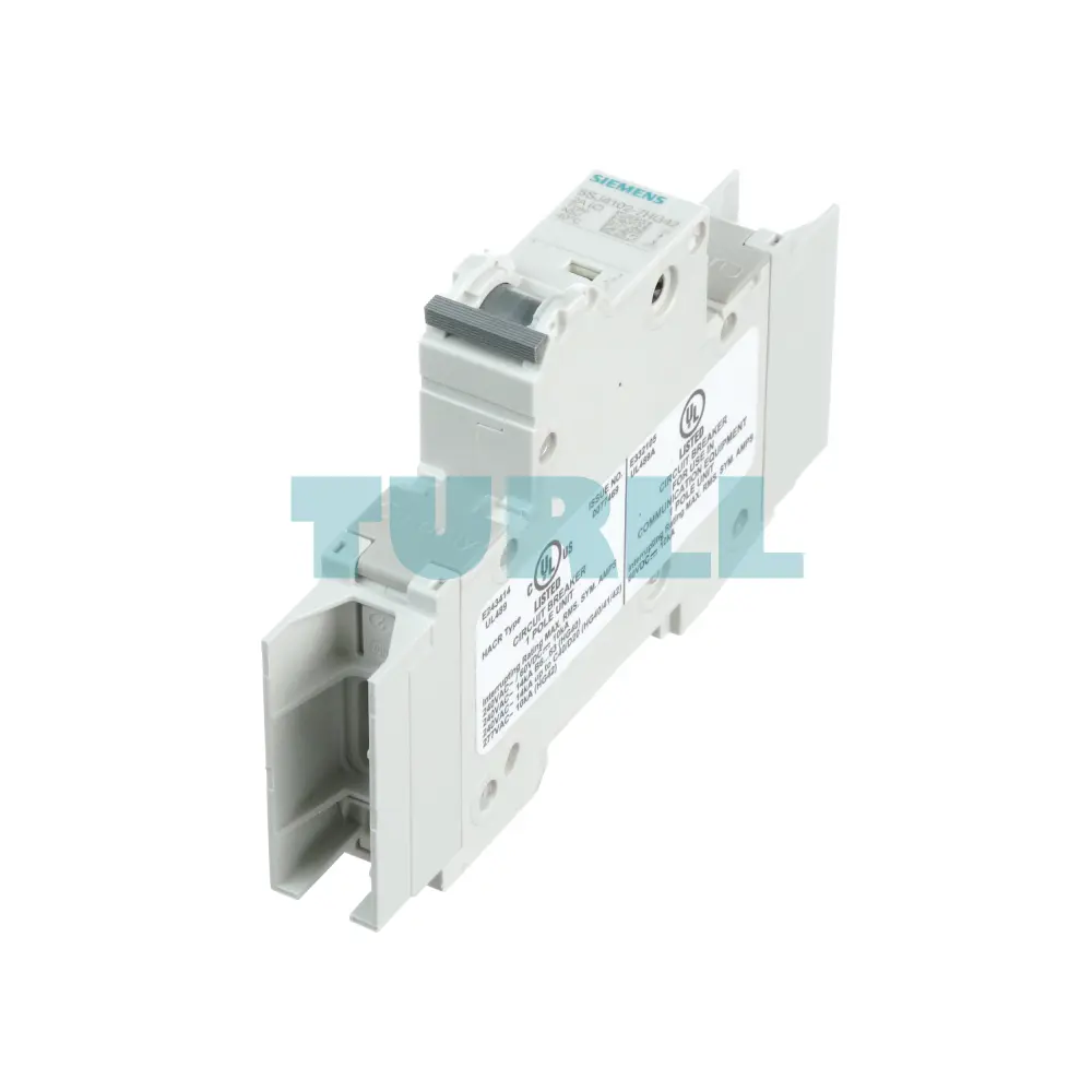 Siemens 5SJ4102-7HG42 Miniature Circuit Breaker, 1-Pole, 2A, 277V, 10kA, C-Curve, UL 489 Rated