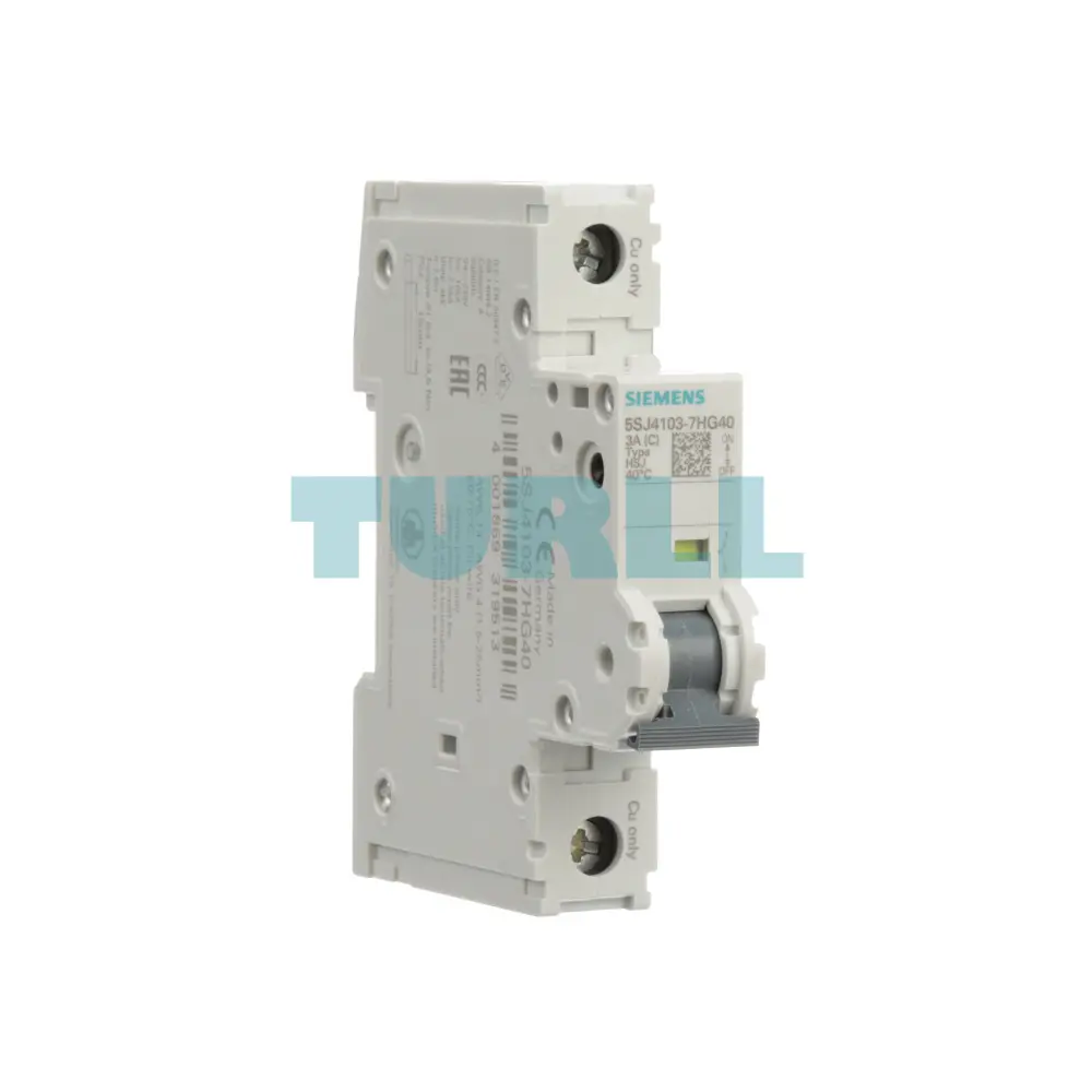 Siemens 5SJ4103-7HG40 Sentron Miniature Circuit Breaker 1-Pole, 3A, Class C, 240V, 14kA