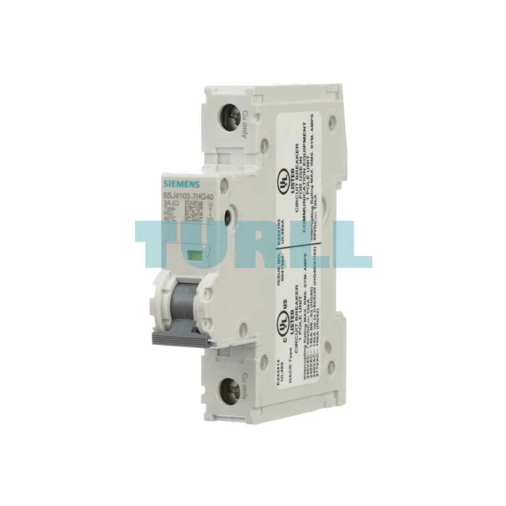 Siemens 5SJ4103-7HG40 Sentron Miniature Circuit Breaker 1-Pole, 3A, Class C, 240V, 14kA