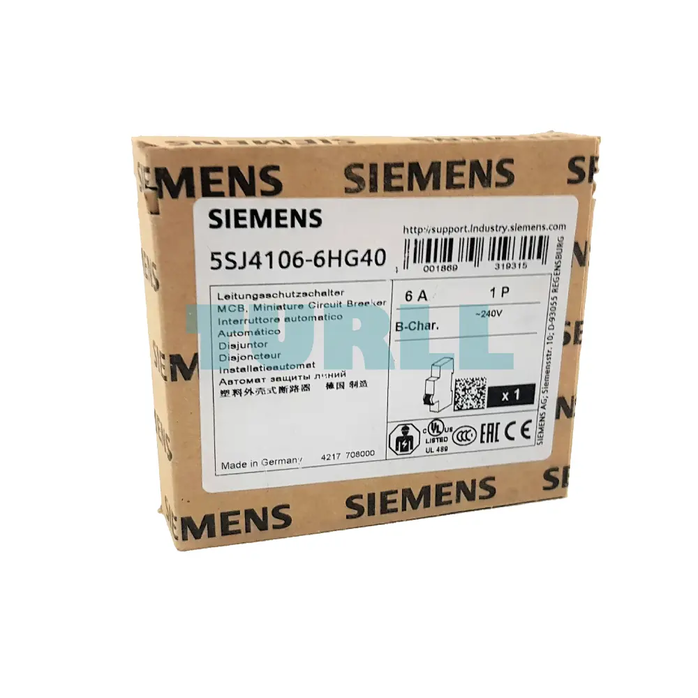 Siemens 5SJ4106-6HG40 Miniature Circuit Breaker 1-Pole, 6A, Type B, 240V