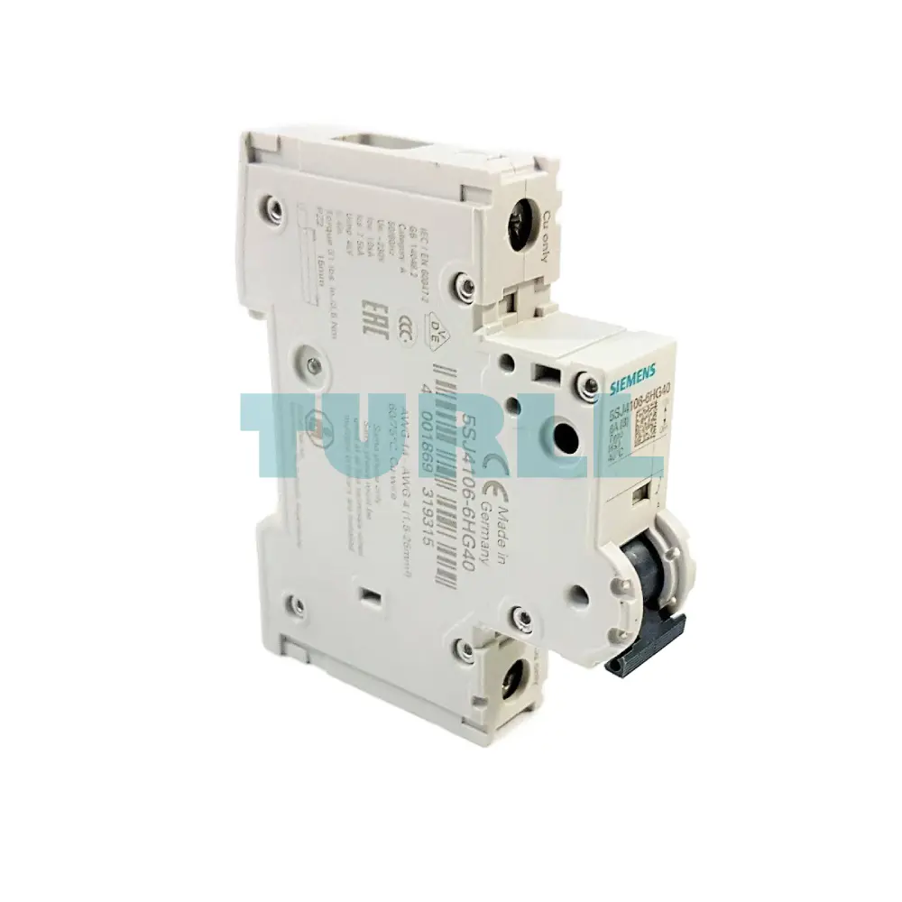 Siemens 5SJ4106-6HG40 Miniature Circuit Breaker 1-Pole, 6A, Type B, 240V