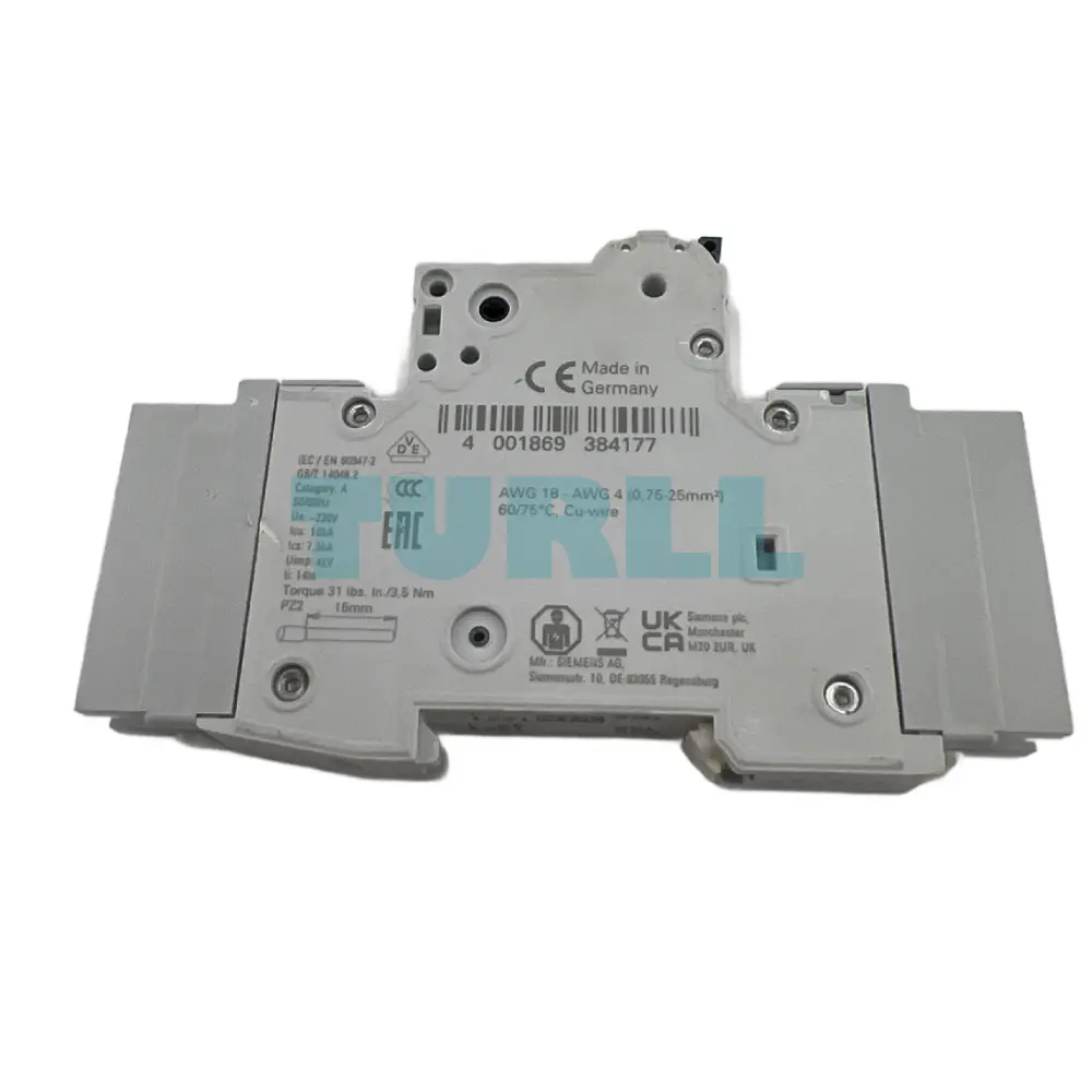 Siemens 5SJ4106-8HG42 Circuit Breaker 10kA, 1-Pole, D Curve, 6A, UL 489 277V