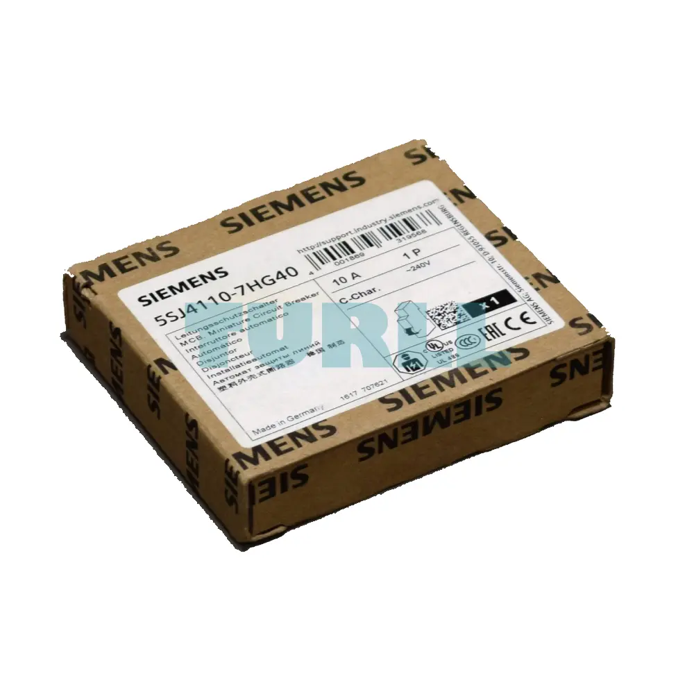 Siemens 5SJ4110-7HG40 Miniature Circuit Breaker 1-Pole, 10A, Type C, 14kA, UL 489