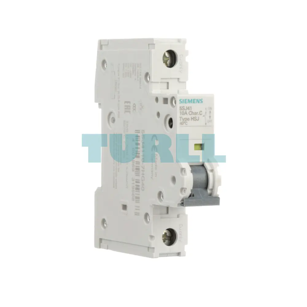 Siemens 5SJ4110-7HG40 Miniature Circuit Breaker 1-Pole, 10A, Type C, 14kA, UL 489