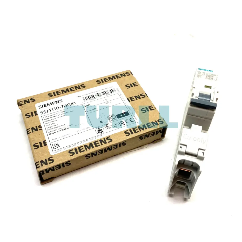 Siemens 5SJ4110-7HG41 Miniature Circuit Breaker 1-Pole, 10A, C-Curve, 240V, 14kA, UL 489 Certified