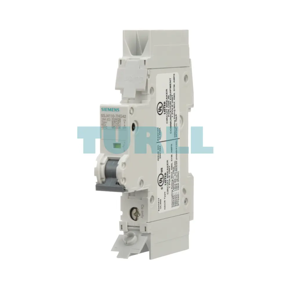 Siemens 5SJ4110-7HG42 Circuit Breaker 10kA, 1-Pole, 10A, Type C, UL 489-277V