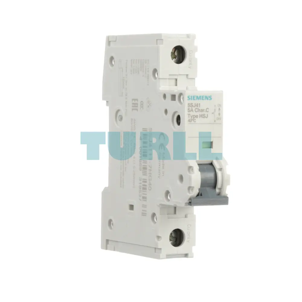 Siemens 5SJ4111-7HG40 Miniature Circuit Breaker 1-Pole, 5A, 240V, 14kA, C-Curve, UL 489 Rated