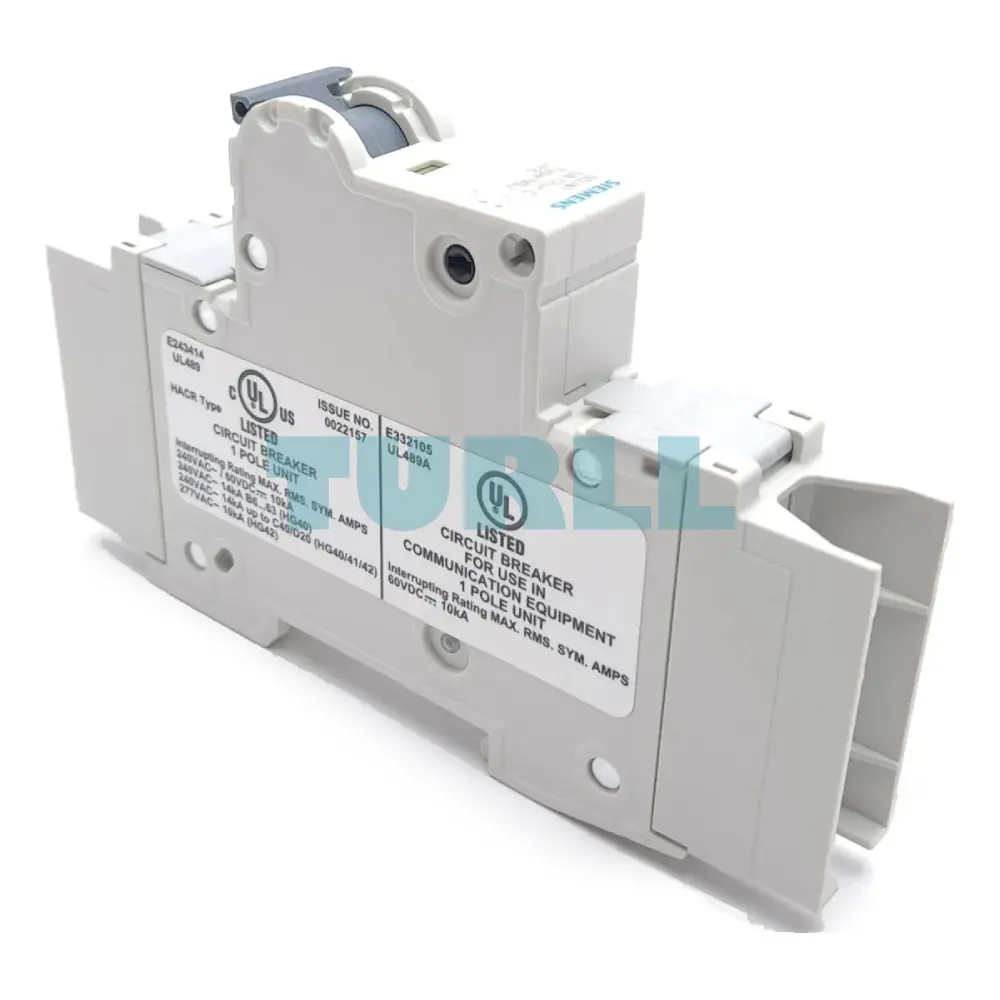 Siemens 5SJ4111-7HG42 Sentron Miniature Circuit Breaker 1-Pole, 5A, Class C, 10kA, UL 489
