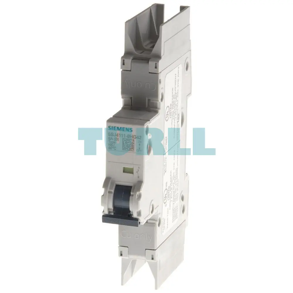 Siemens 5SJ4111-8HG42 Miniature Circuit Breaker, 1-Pole, 5A, D-Characteristic, 10kA, UL 489 Rated