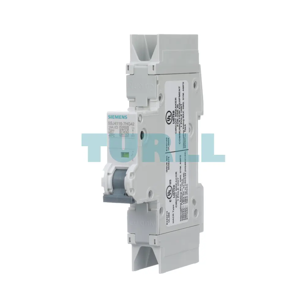 Siemens 5SJ4116-7HG42 Circuit Breaker 16A, 1-Pole, C-Trip,10kA, UL 489-277V