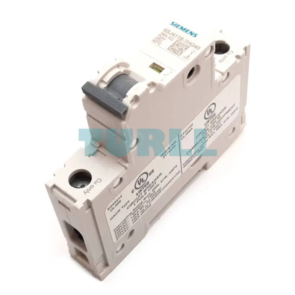 Siemens 5SJ4118-7HG40 Miniature Circuit Breaker 240V, 14kA, 1-Pole C 15A