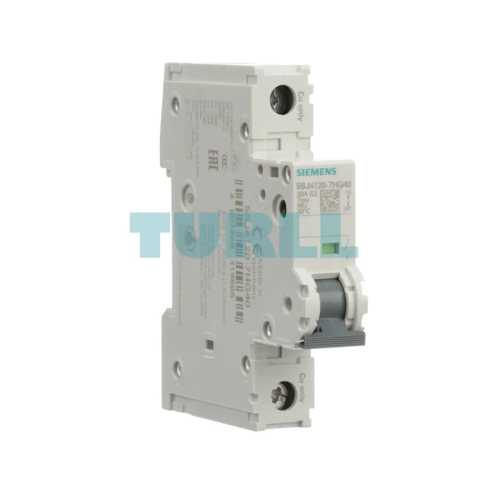 Siemens 5SJ4120-7HG40 Miniature Circuit Breaker 1-Pole, 20A, 240V, 14kA, C-Trip
