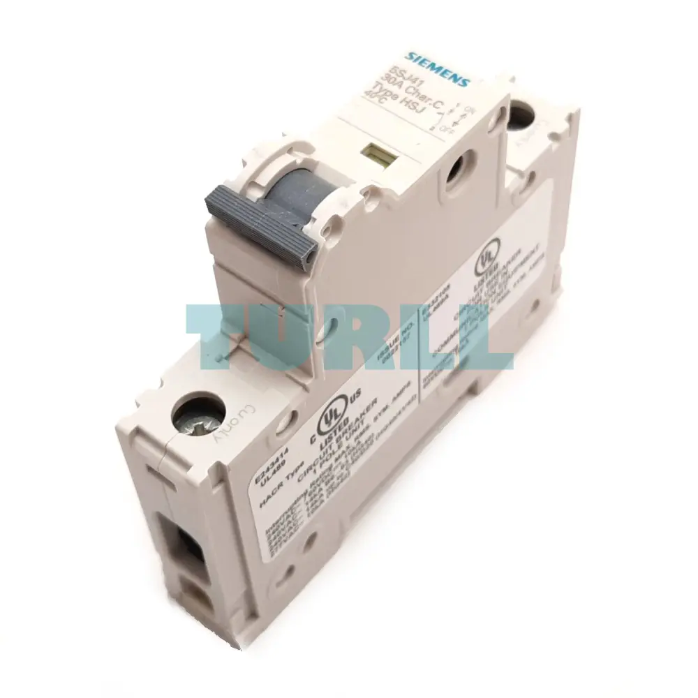 Siemens 5SJ4130-7HG40 Miniature Circuit Breaker 1-Pole, 30A, 240V, C-Type, UL 489A