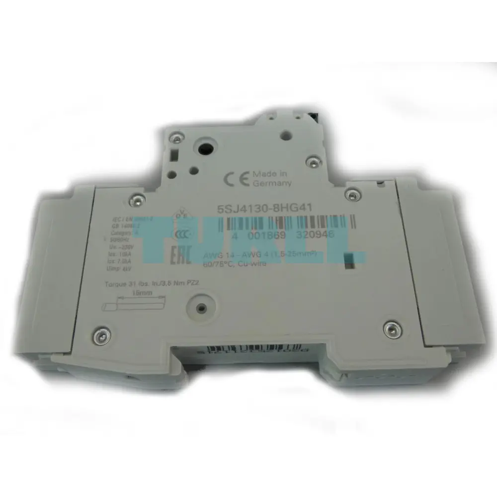 Siemens 5SJ4130-8HG41 Miniature Circuit Breaker 1-Pole, 30A, Class D, UL 489